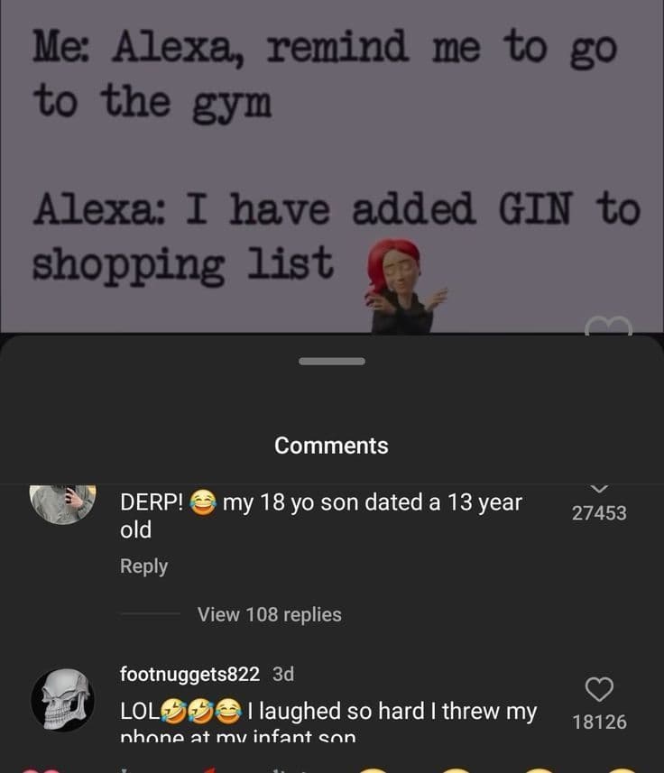 me: alexa, remind me to go to the gym