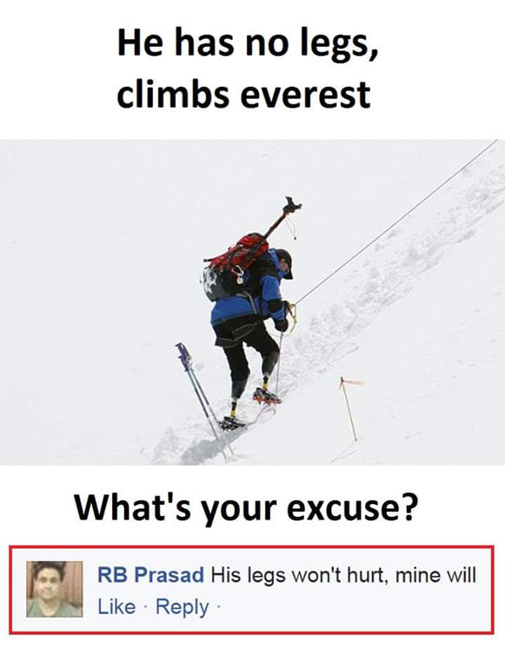 he has no legs, climbs everest