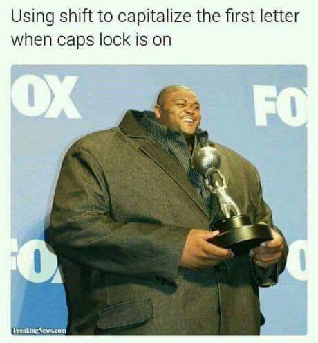 using shift to capitalize the first letter when caps lock is on
