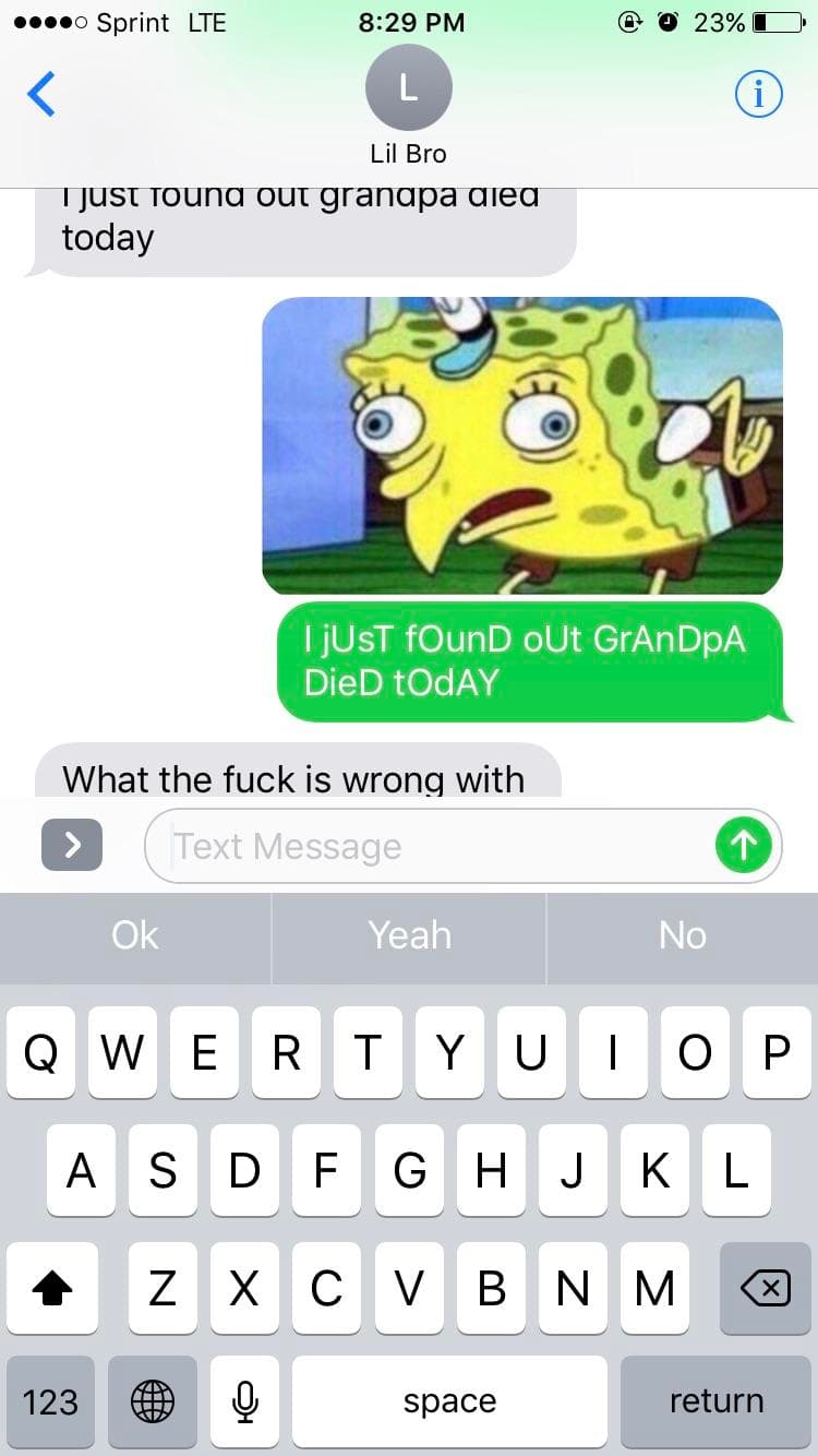 i just found out grandpa died today