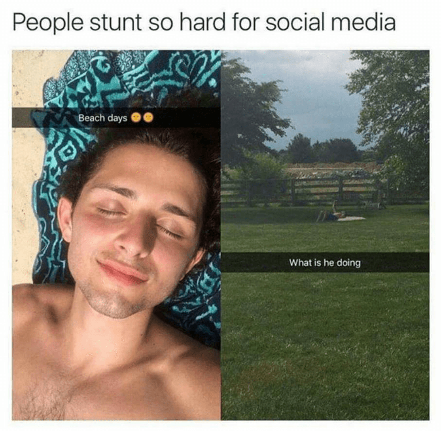 people stunt so hard for social media