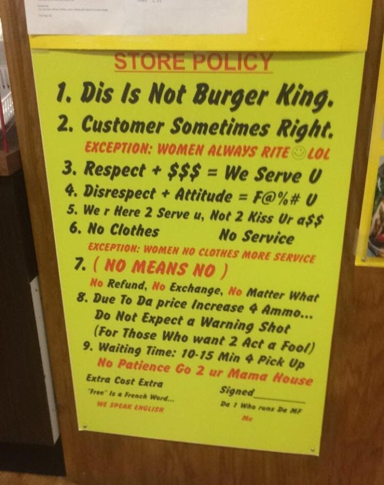 store policy