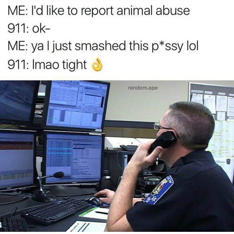 me: i'd like to report animal abuse