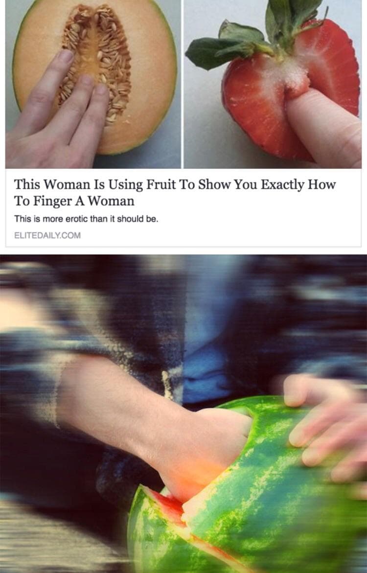 this woman is using fruit to show you exactly how to finger a woman