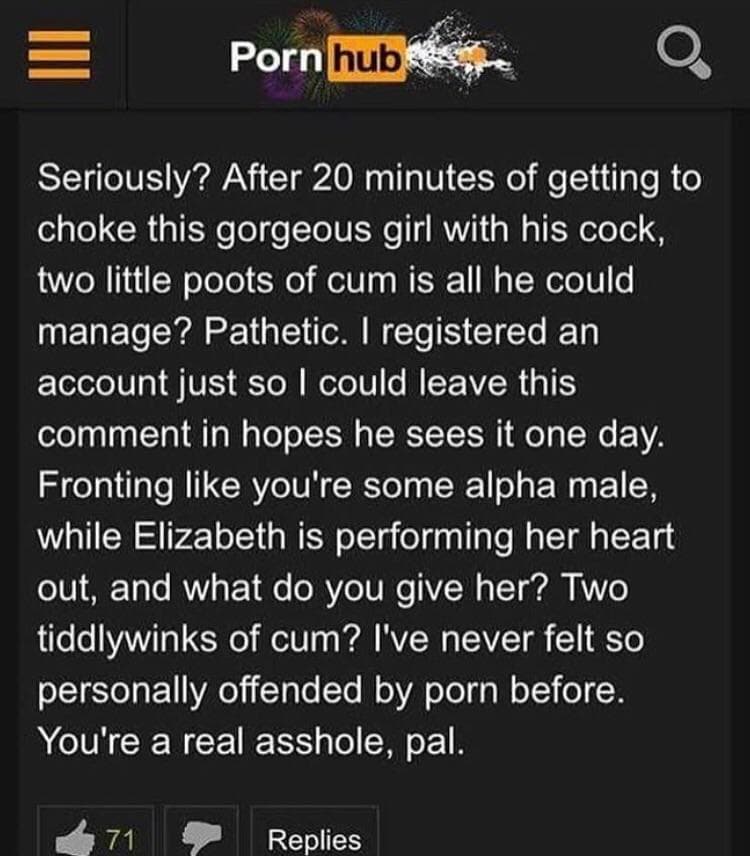 seriously? after 20 minutes of getting to choke this gorgeous girl with his cock, two little poots of cum is all he could manage?