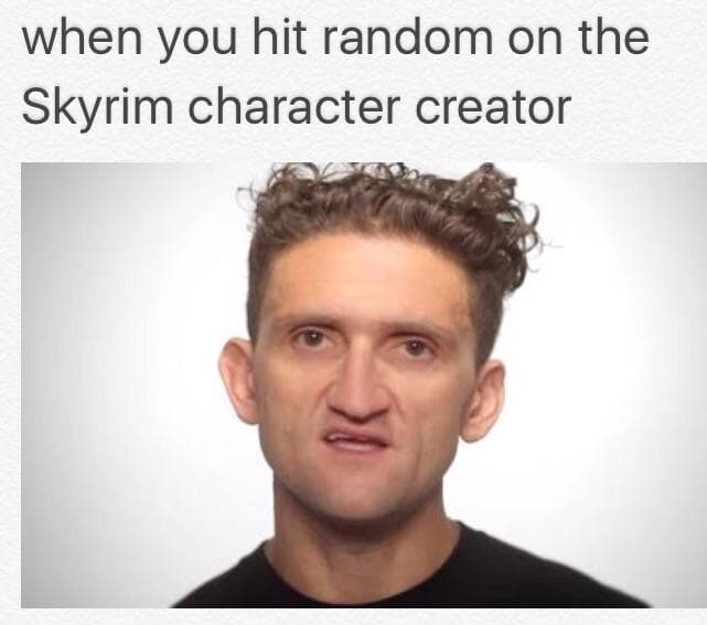 when you hit random on the skyrim character creator