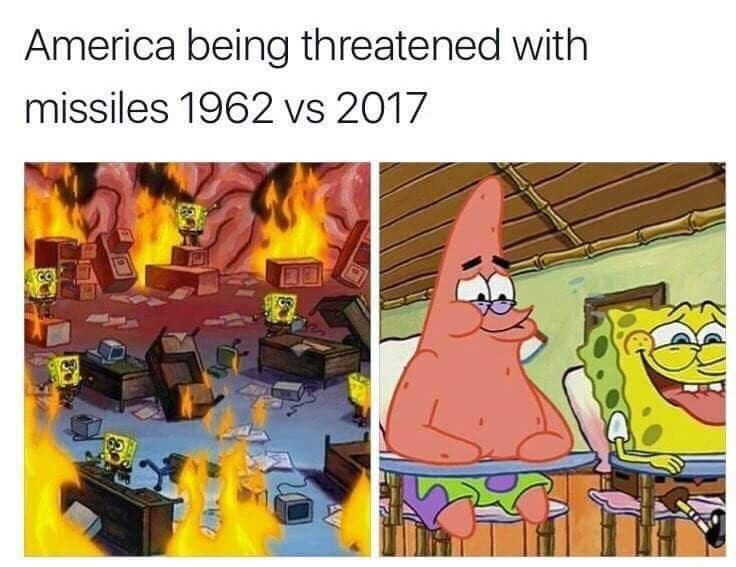 america being threatened with missiles 1962 vs 2017