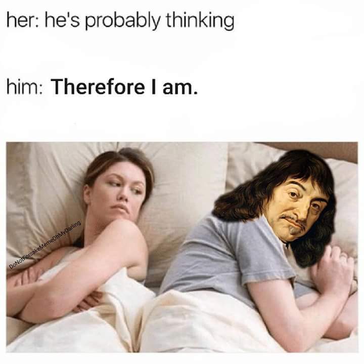 her: he's probably thinking