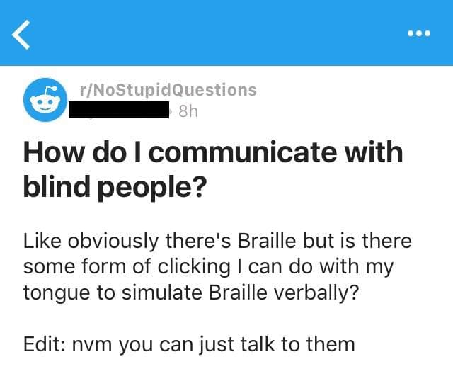 how do i communicate with blind people?