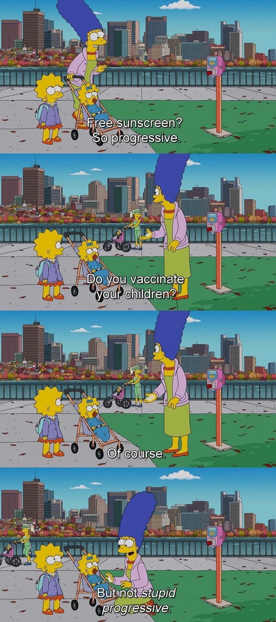 free sunscreen? so progressive.