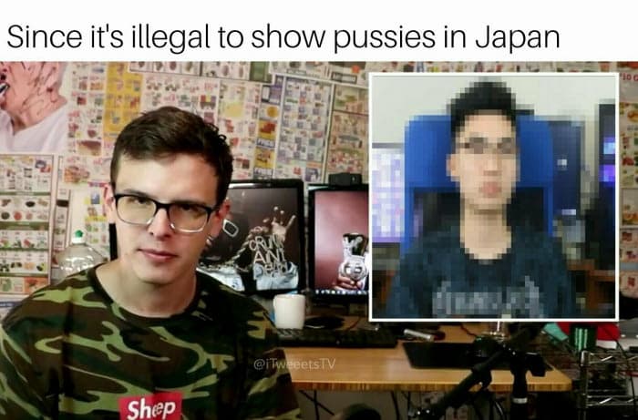 since it's illegal to show pussies in japan