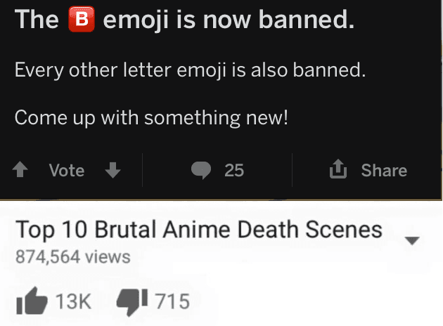 the 🅱️ emoji is now banned.