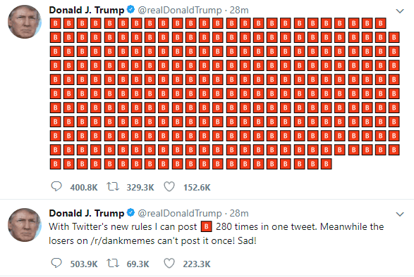 with twitter's new rules i can post 🅱️ 280 times in one tweet.