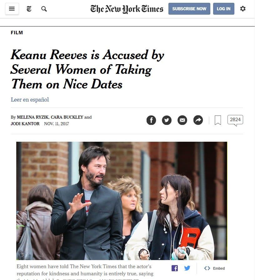 keanu reeves is accused by several women of taking them on nice dates