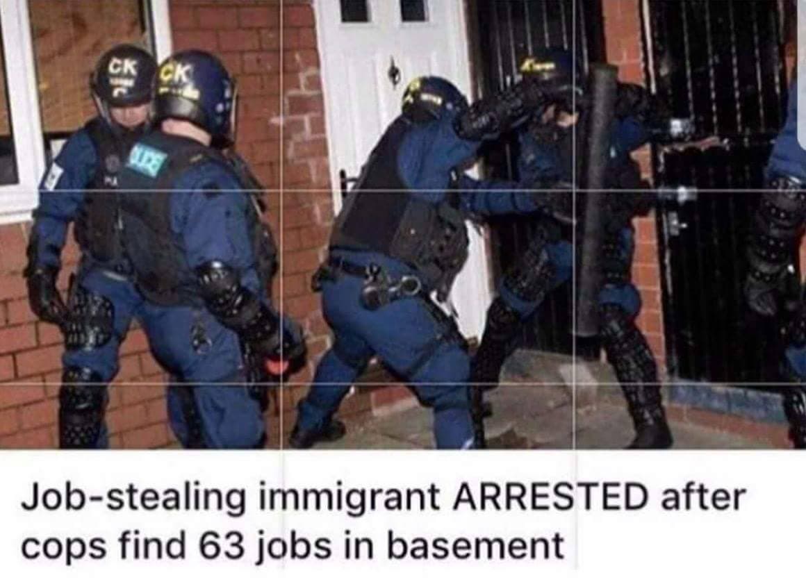 job-stealing immigrant arrested after cops find 63 jobs in basement