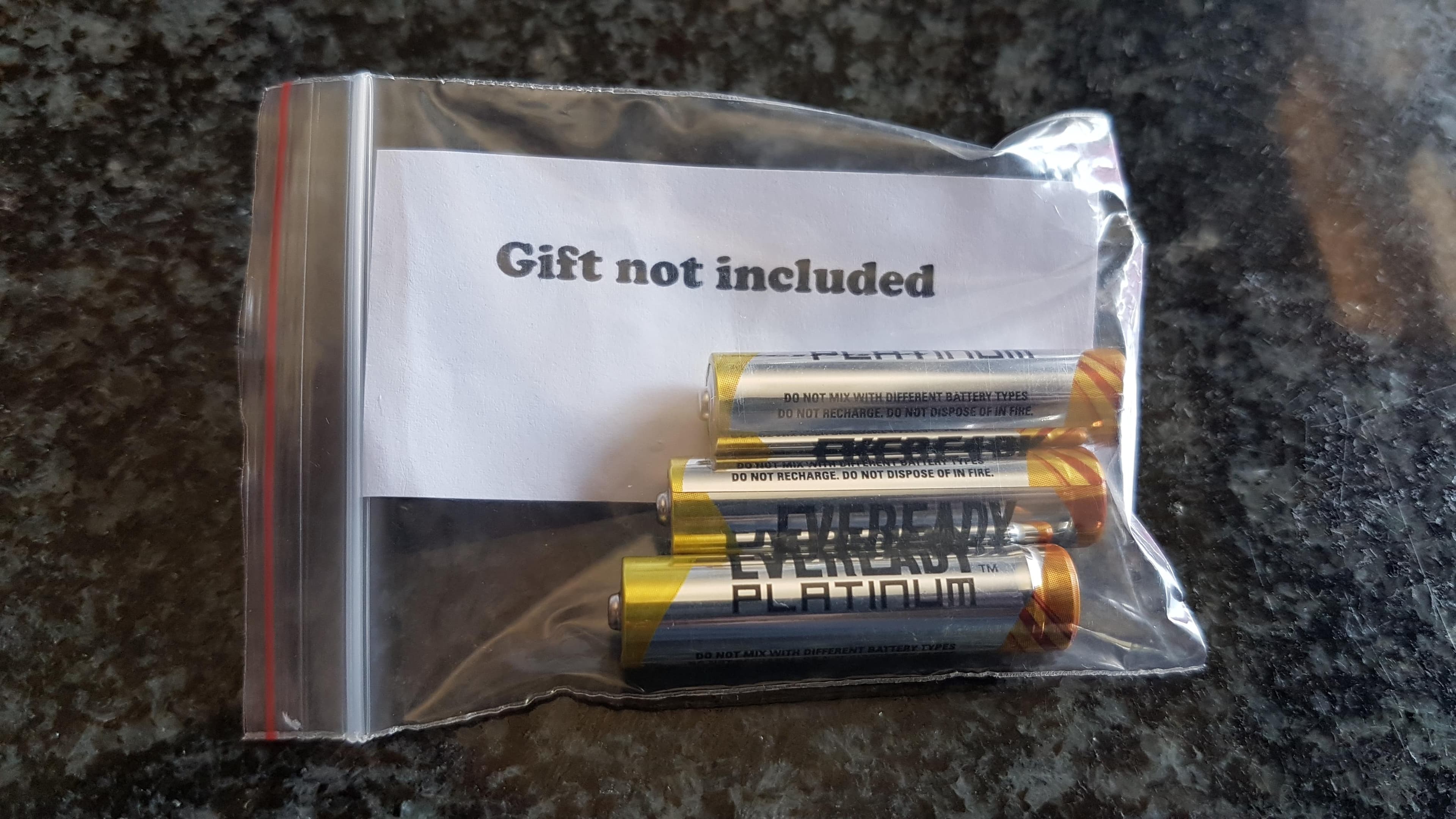 gift not included