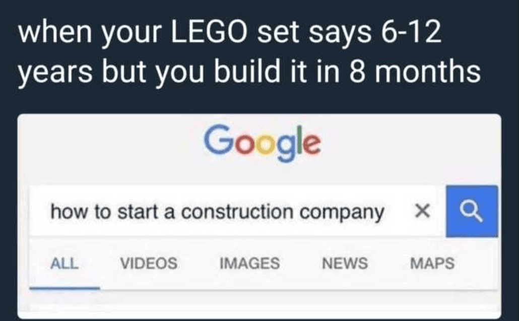 when your lego set says 6-12 years but you build it in 8 months