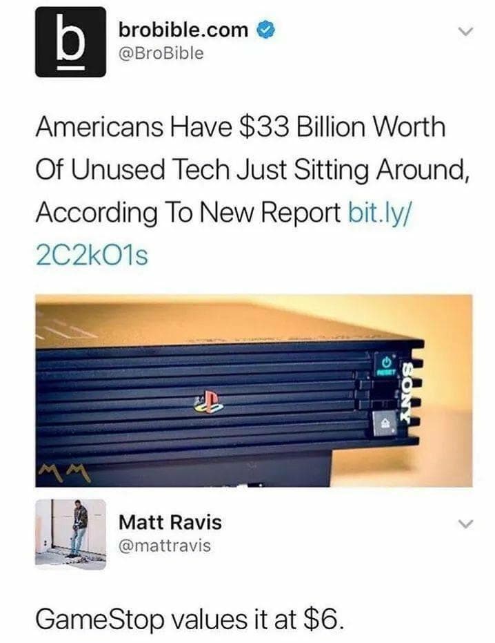 americans have $33 billion worth of unused tech just sitting around, according to new report.
