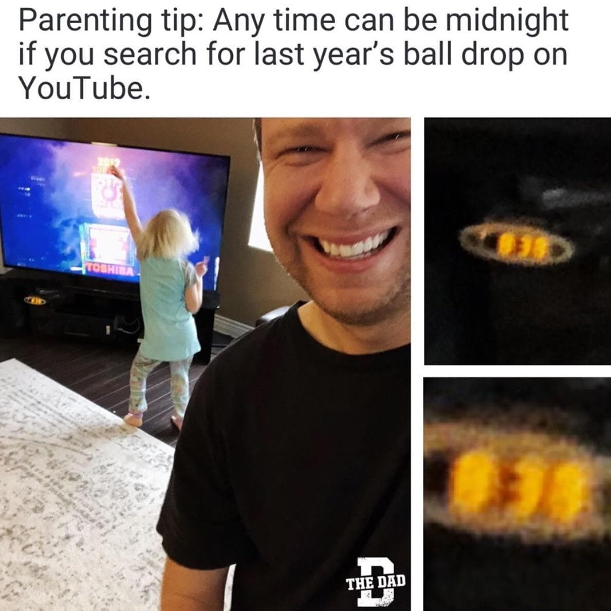 parenting tip: any time can be midnight if you search for last year’s ball drop on youtube.