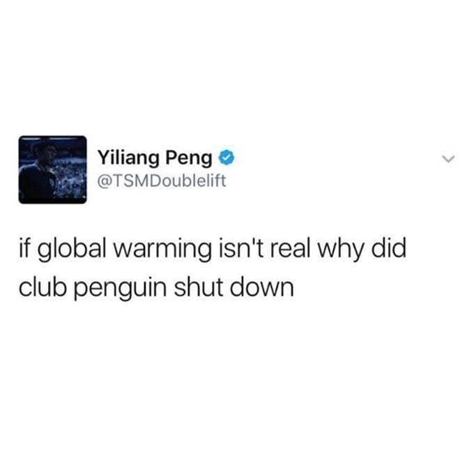 if global warming isn't real why did club penguin shut down