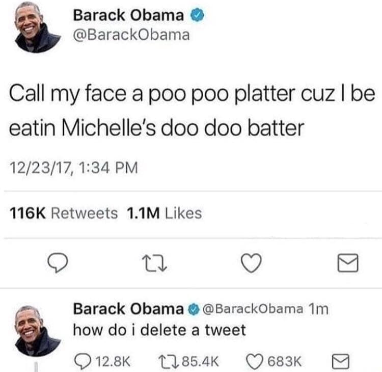 call my face a poo poo platter cuz i be eatin michelle's doo doo batter