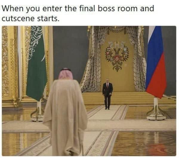 when you enter the final boss room and cutscene starts.
