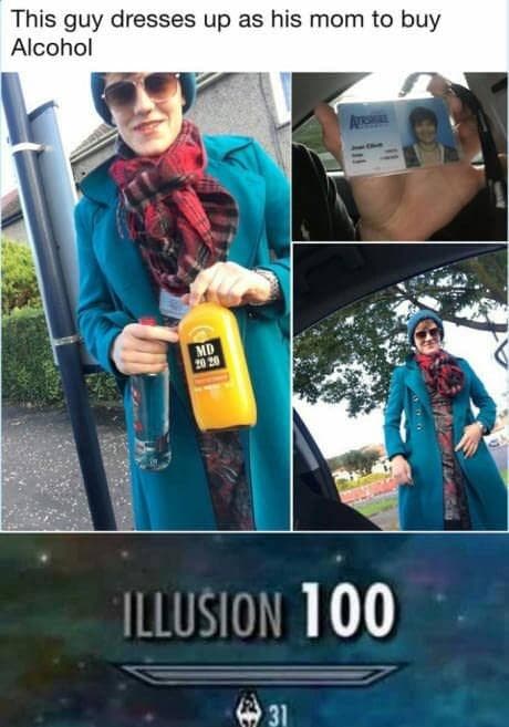 this guy dresses up as his mom to buy alcohol