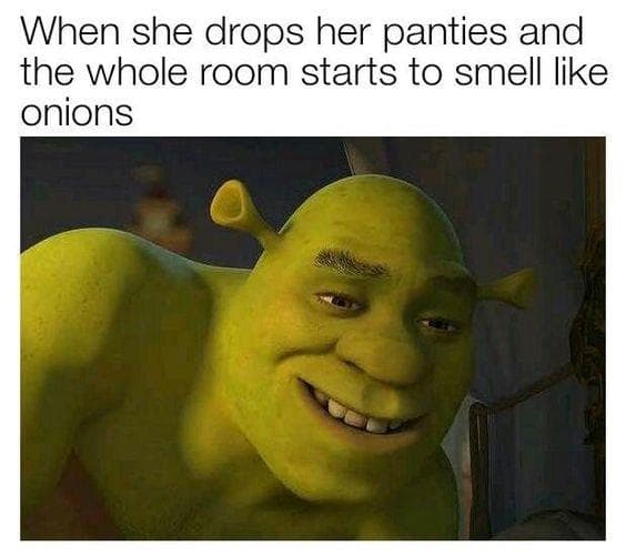 when she drops her panties and the whole room starts to smell like onions