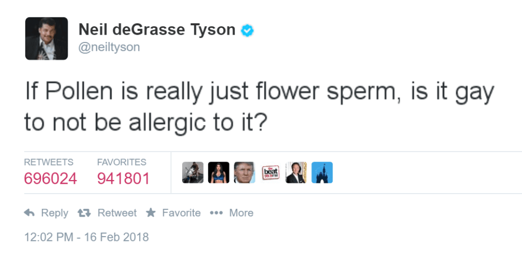 if pollen is really just flower sperm, is it gay to not be allergic to it?