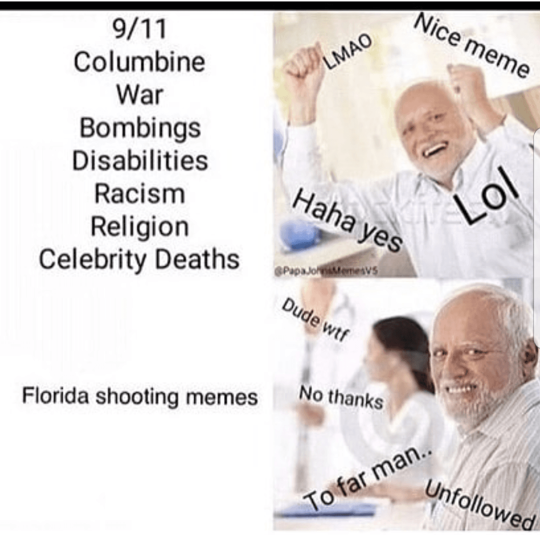 9/11, columbine, war, bombings, disabilities, racism, religion, celebrity deaths