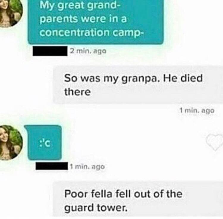 my great grandparents were in a concentration camp-