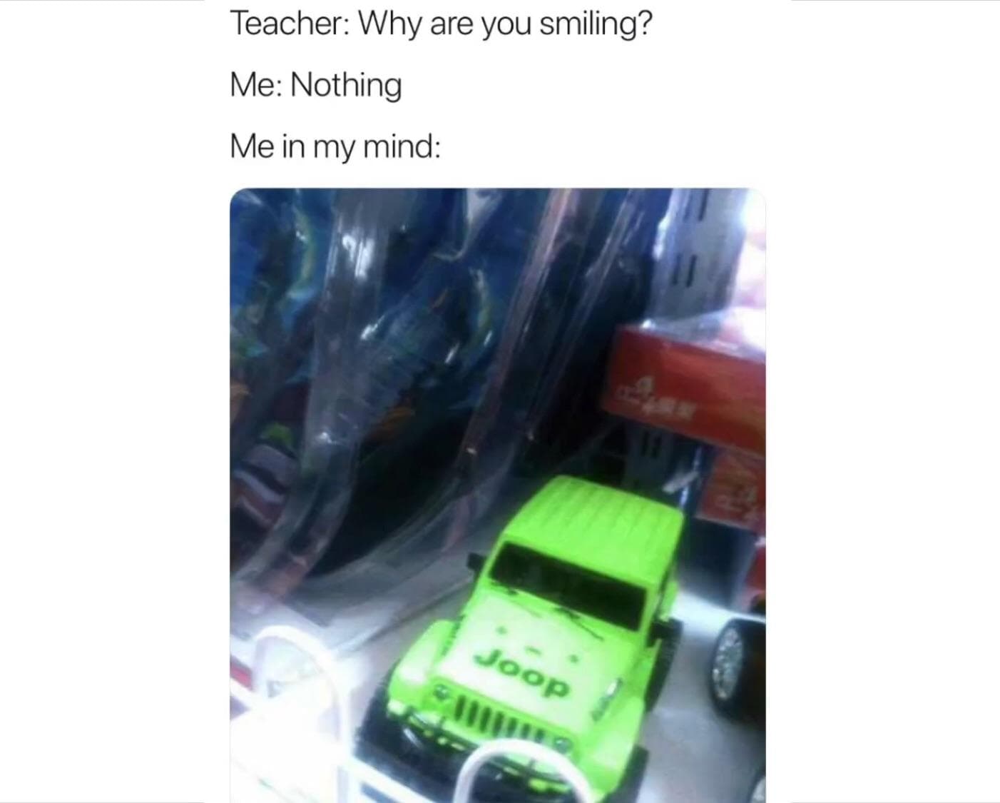 teacher: why are you smiling?