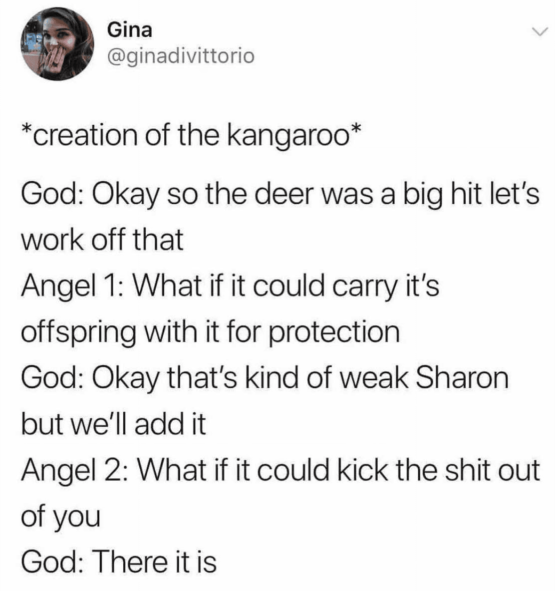 *creation of the kangaroo*
