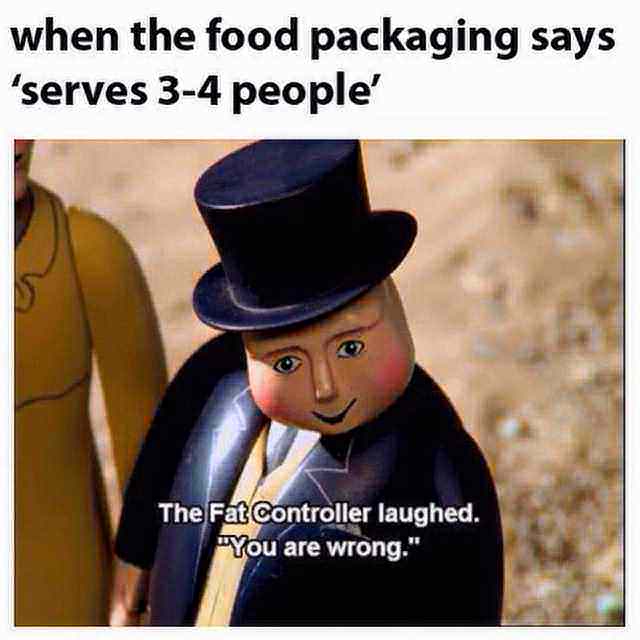 when the food packaging says 'serves 3-4 people'