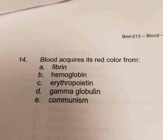 blood acquires its red color from: